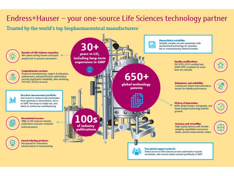 Infographic showing why companies trust Endress+Hauser as their LSI partner